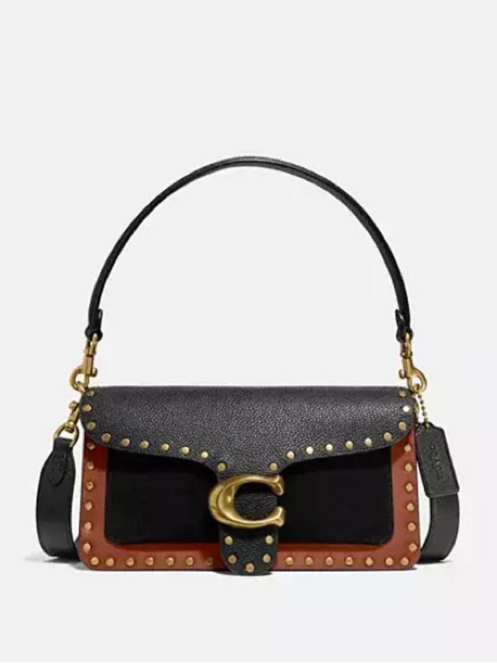 Coach Shoulder Bag in Black and Brown with Gold Hardware
